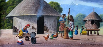 アフリカのマグウェ・キクユ・ホームステッド Oil Paintings